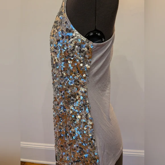 NWT Silver Sequin Tank Top - Picture 5 of 11